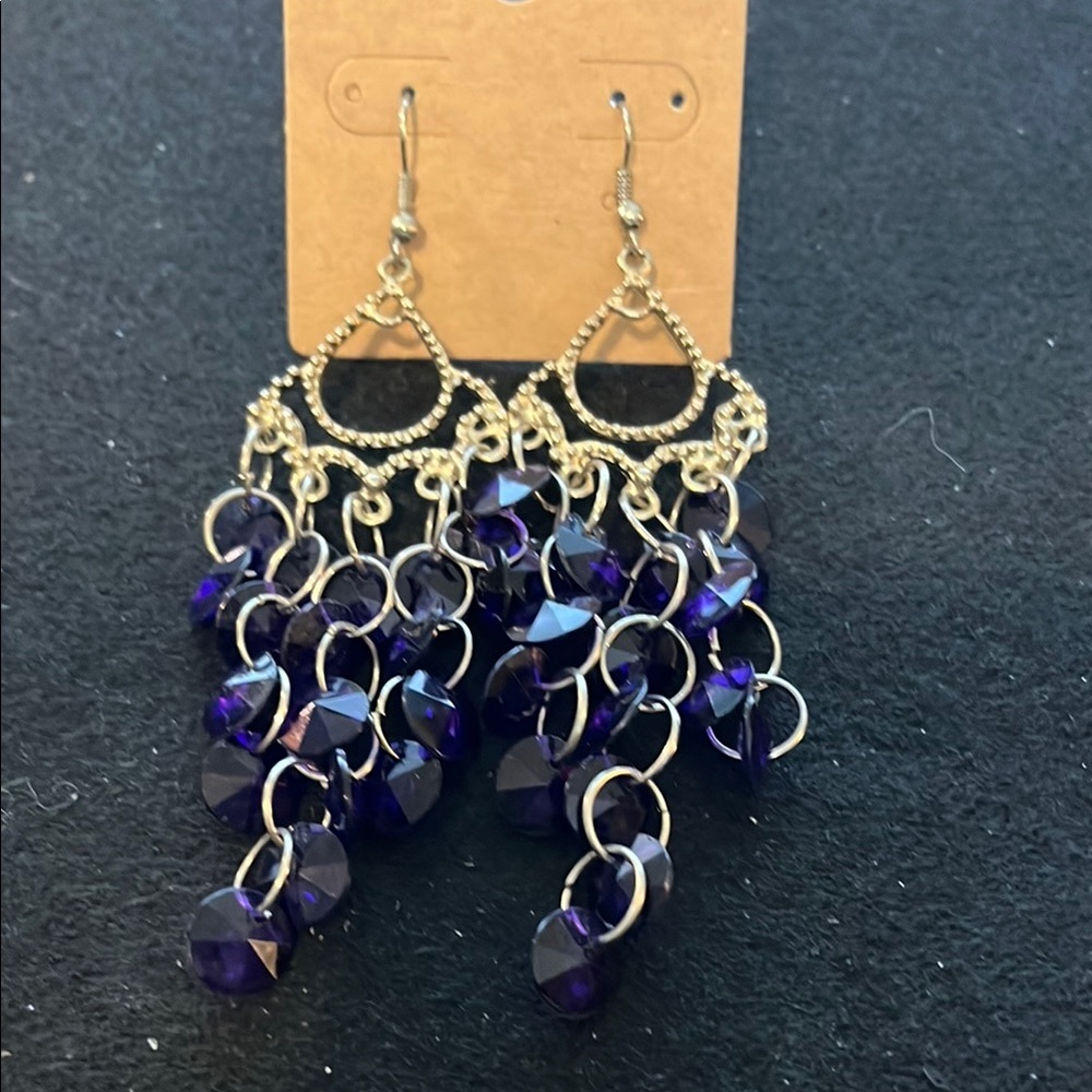Elegant Purple Chandelier Earrings